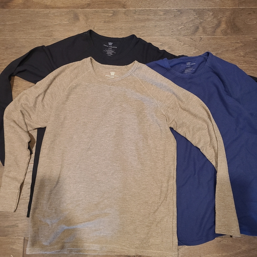 Mack weldon WARMKNIT Waffle Long Sleeve Crew (Lot of 3) large